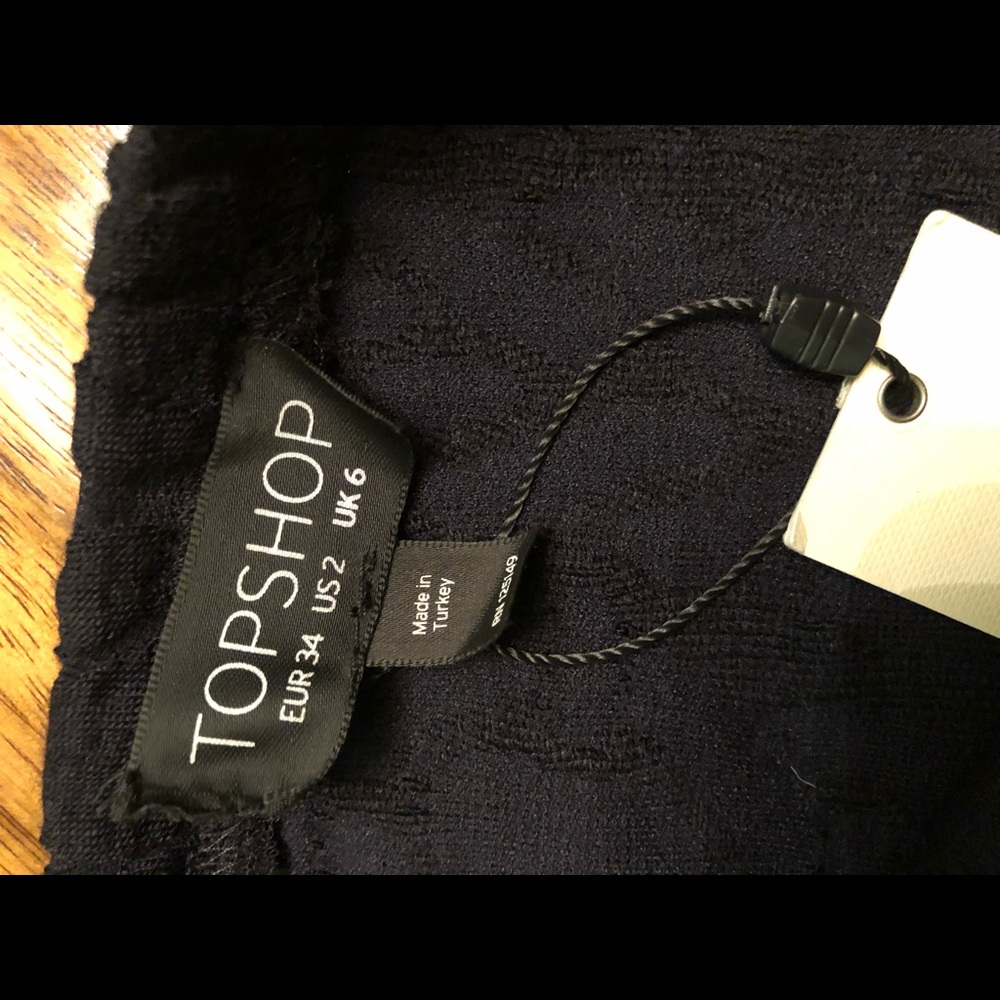 Topshop Navy Blue Pencil Skirt - Picture 3 of 3